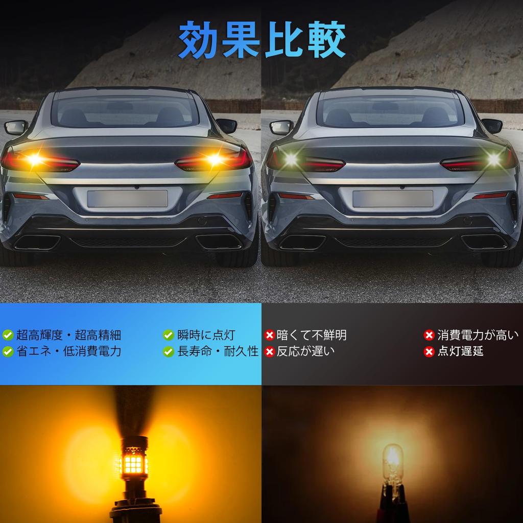 KaiDengZhe T20 Single 7440 LED Yellow Pinch WY21W LED Turn Signal Bulb, 6x Brighter,