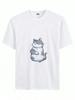 Sommar Ny Casual Unisex Kortärmad T-shirt - Söt Tecknad Nallebjörn Med Ett Leksfullt Uttryck