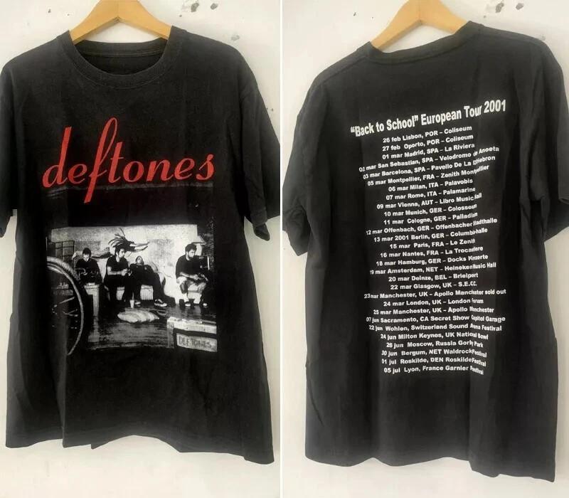 

Deftones Группа 90-е Переиздание 2001 Тур 2 Стороны Черная Унисекс Футболка для Мужчин Женщин 2XL