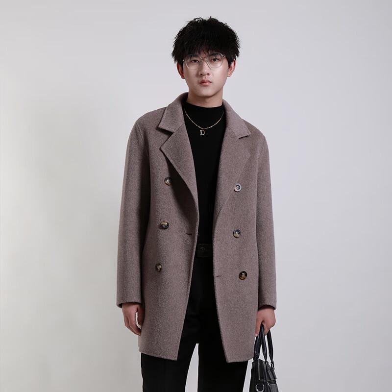

Fengxun Men s Winter Double-Breasted Wool Blend Overcoat 180