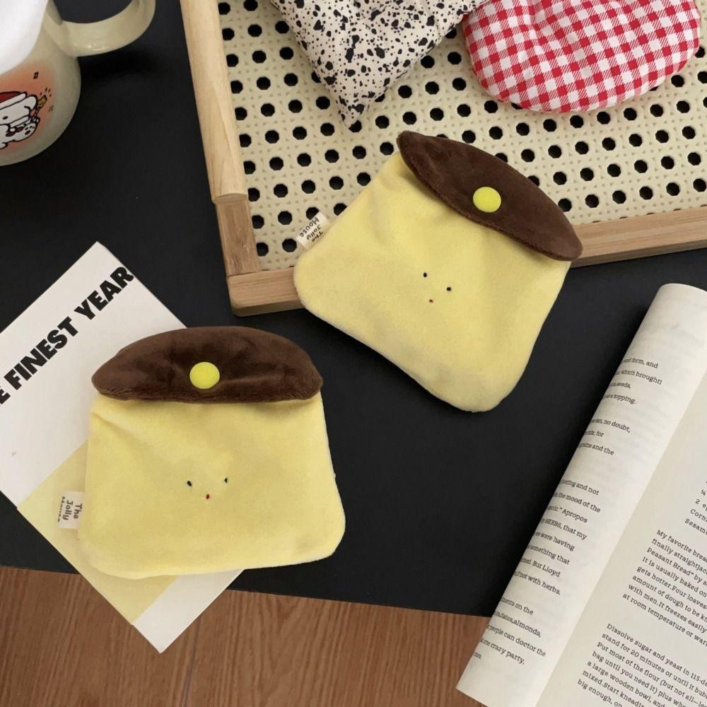 Cute Caramel Pudding Plush Coin Purse Mini Cartoon Card Holder Creative Large Capacity Earphone Bag Small Storage Bag