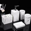 Badezimmerzubehör-Set aus Kunstmarmor, Mundwasser, Tasse, Seife, Zahnbürstenhalter, Shampoo-Flasche, Haushaltswaschset