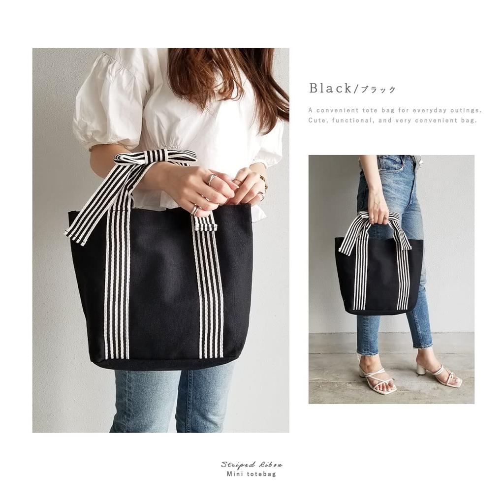 Gisele Small Tote Bag with Large Canvas Ribbon Perfect for and Cute Women's Capacity, Fabric, Lightweight, Detail, Commuting, School, Outings,