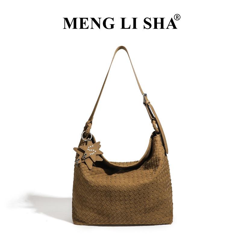 Autumn and winter new large-capacity hand-woven bag fashionable and simple shoulder crossbody tote bag versatile retro underarm bag