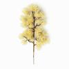 Green Leaves Artificial Pine Branch Handmade Craft Realistic Design Fake Pine Leaves Plastic Material Green Color