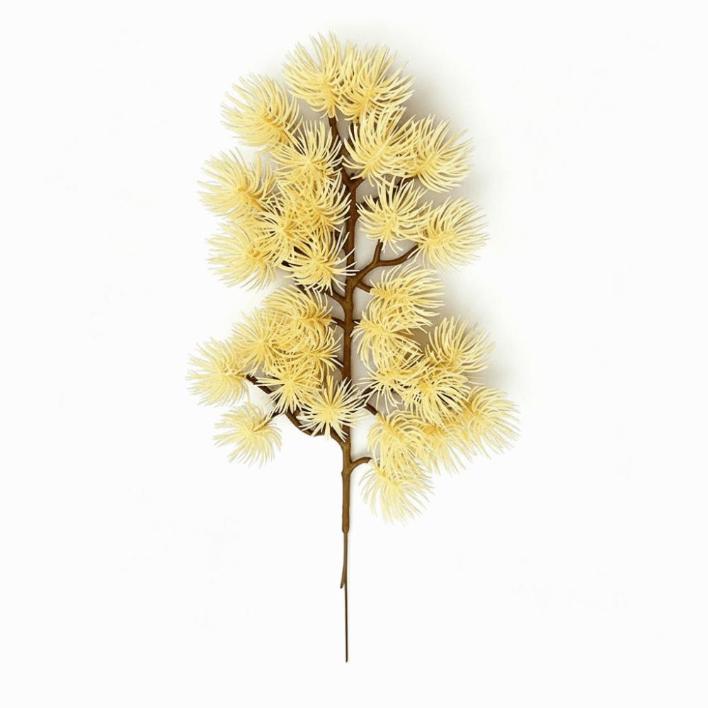 Green Leaves Artificial Pine Branch Handmade Craft Realistic Design Fake Pine Leaves Plastic Material Green Color