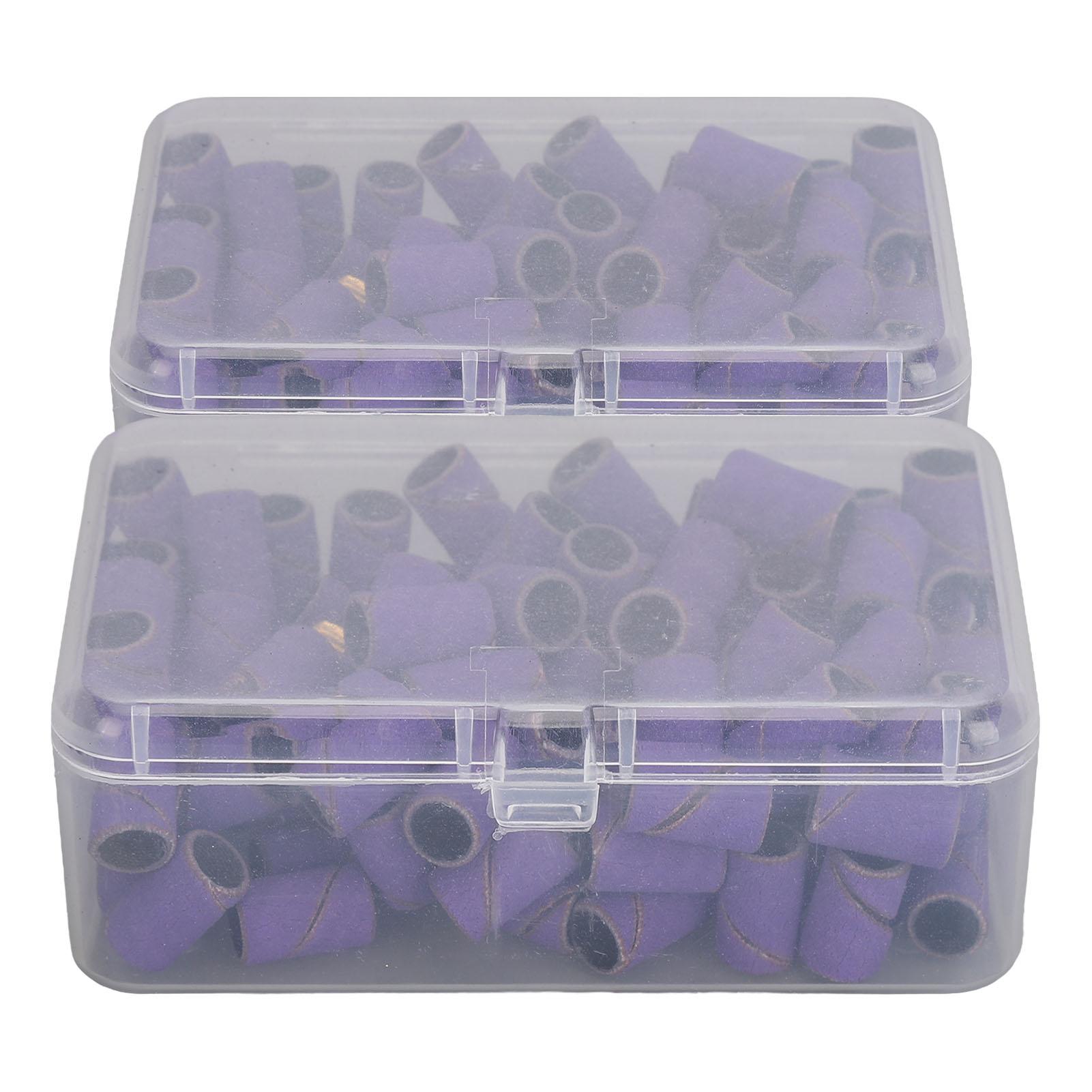 

2 Packs Sanding Bands for Nail Drills 240 Fine Grit Nail File Multiple Size Sanding Bands with