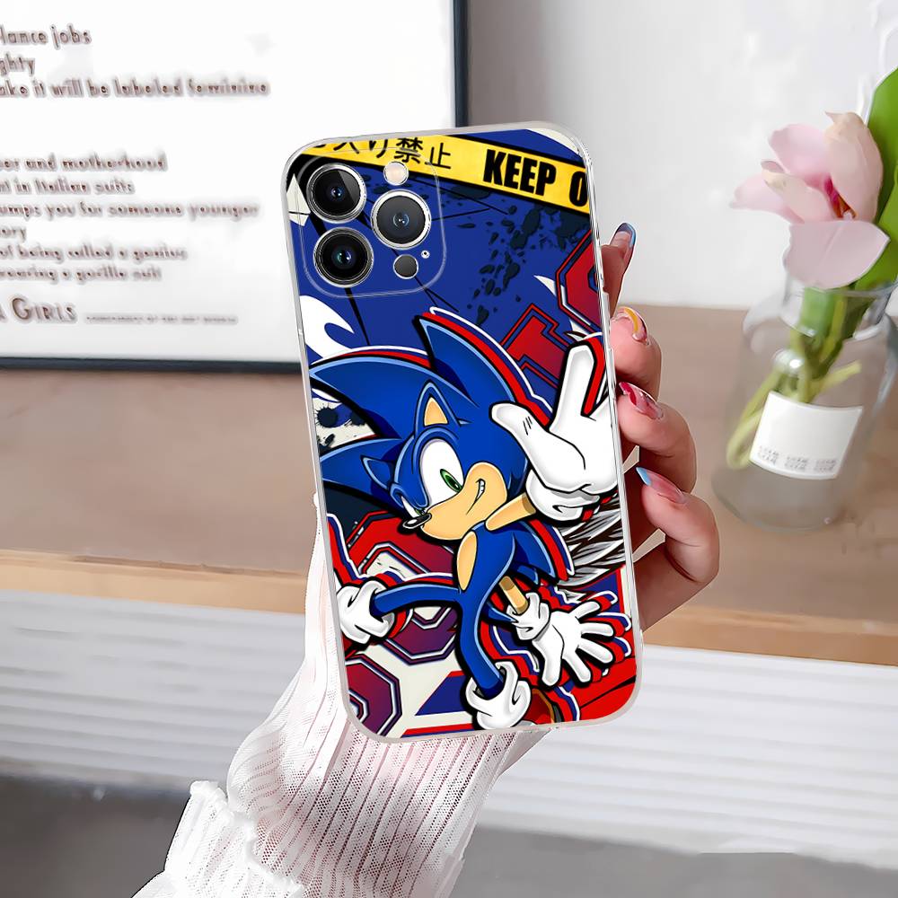 S-SonicS Anime Handyhülle Für IPhone 17 16 15 Plus 14 13 Mini 12 11 Pro Max Weiche Hülle