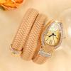 AAA White Rose Gold Luxury Hot Sell Fashion Quartz Watches Women's Unique Snake Leather Strap Watch Women Ladies Clock Relogio