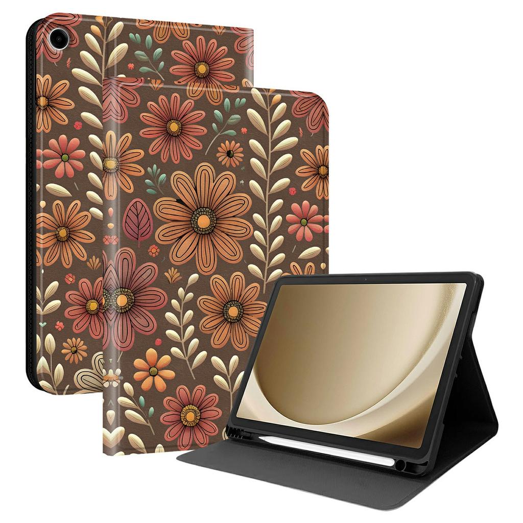 PU Leather Case For Samsung Galaxy Tab A11+ / Tab A9+ Pattern Print Tablet Cover Stand with Pen Slot (Stylus Not Included)