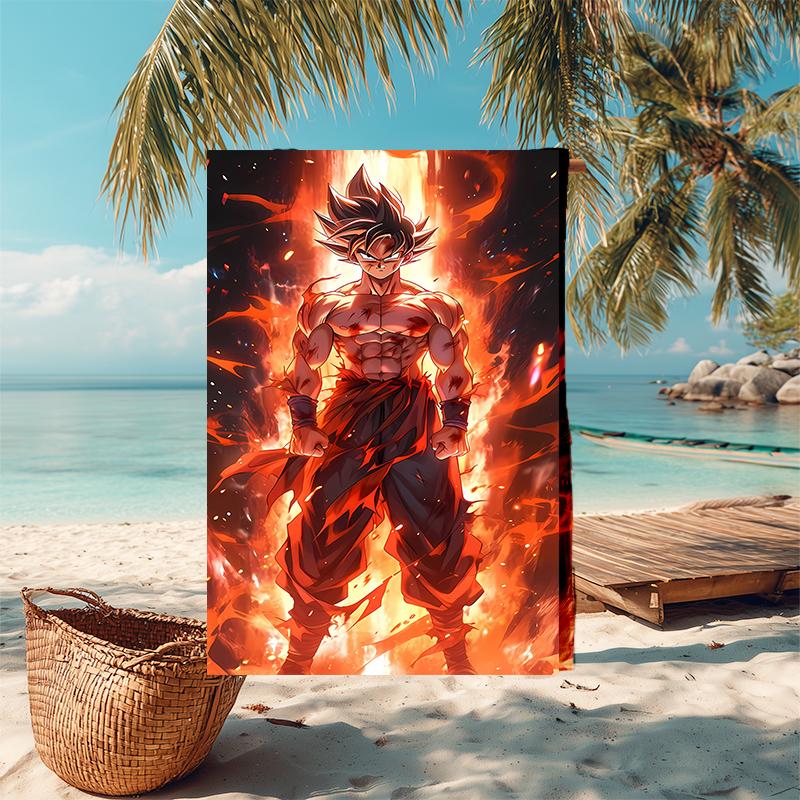 Ultra-Soft Beach Towel with Dragon Ball Theme,Ideal for Pool - Camping, Diving - Perfect Travel Essential, Vibrant Beach Towel.