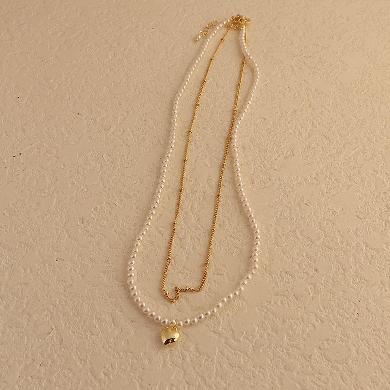 Shijia Pearl Necklace Female Clavicle Chain Beaded Double Neck Chain Design Sense Necklace Wholesale