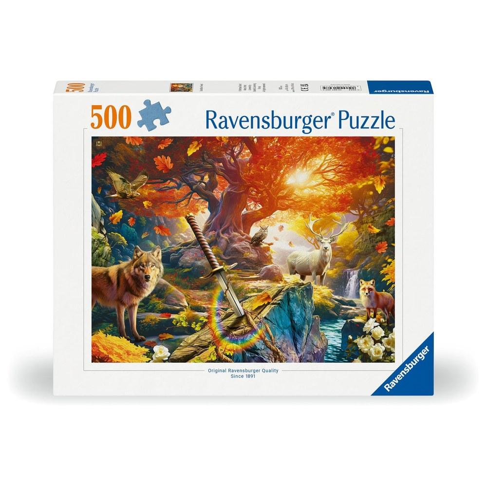 Ravensburger Excalibur Forest 500-Piece Jigsaw Puzzle FSC Certified Sustainable Fun Vivid Image Reinforced with Soft Click Technology