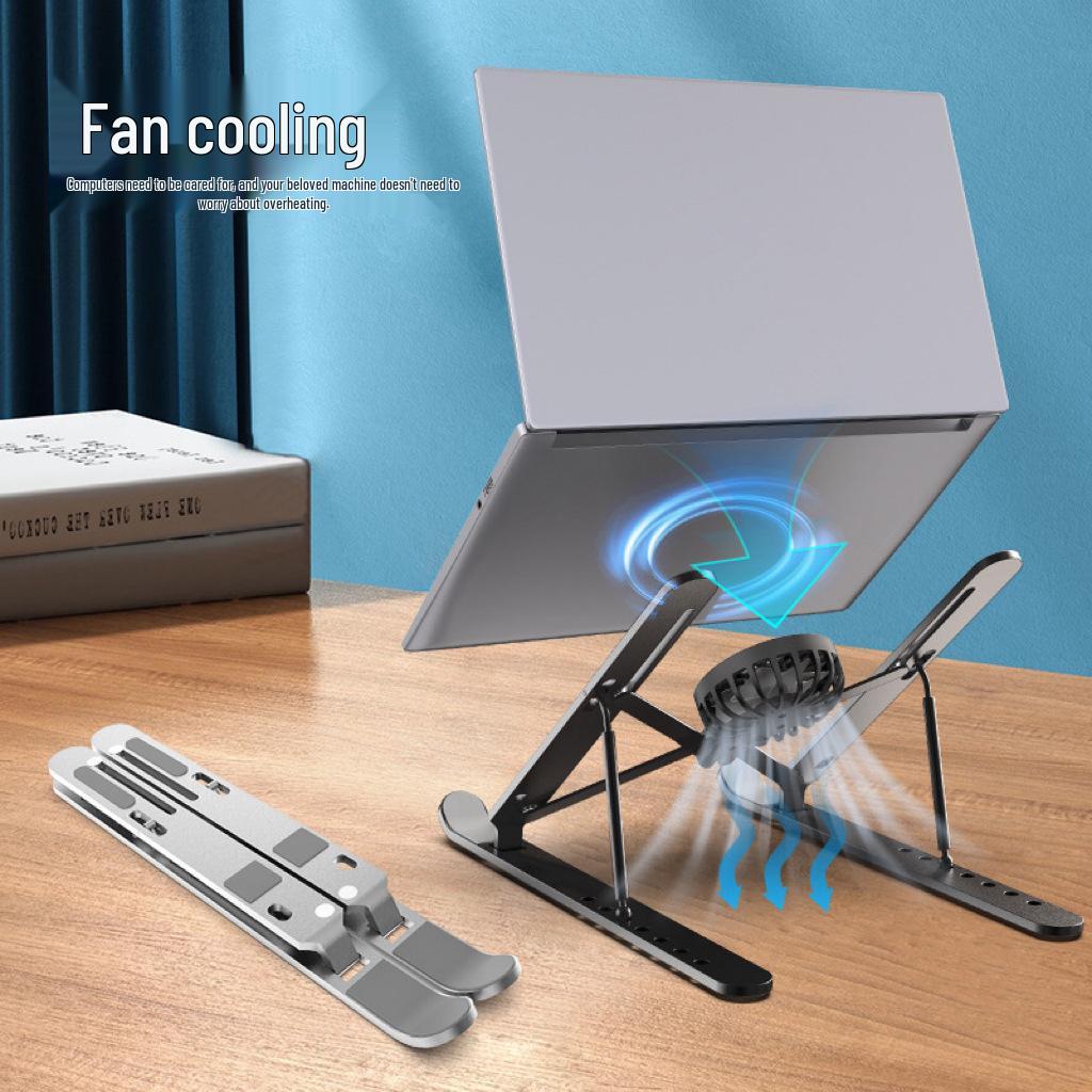 Adjustable Aluminum Laptop Stand with Cooling Fan