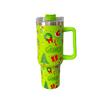 Copo Térmico de Aço Inoxidável Grinch de 40 oz com Canudo e Design Moderno Verde