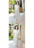 Elegant Loose-Fit Chiffon Dress with Wide-Leg Skirt for Middle-Aged and Elderly Women