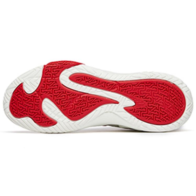 New Anta Airspace 3 Cushioning Anti Slip Wear Resistant Breathability Low Top Basketball Shoes Men's White Red 112211608-4