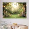 2D Enchanted Forest Backdrop Magical Butterfly Photography Background Banner