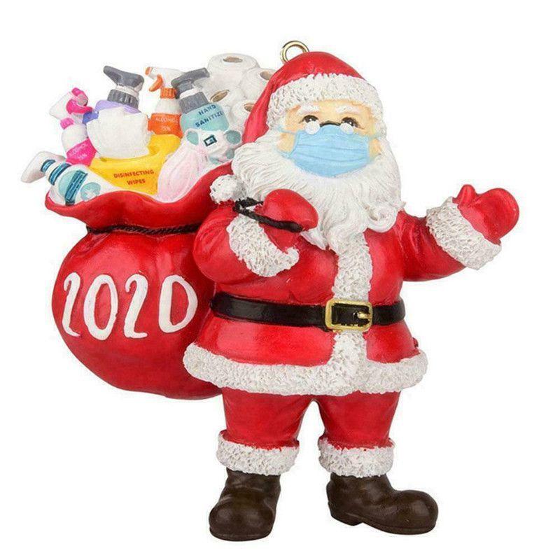 

Charming Christmas Tree Ornaments Featuring Santa Claus Wearing A Mask For Holiday Cheer Style 2