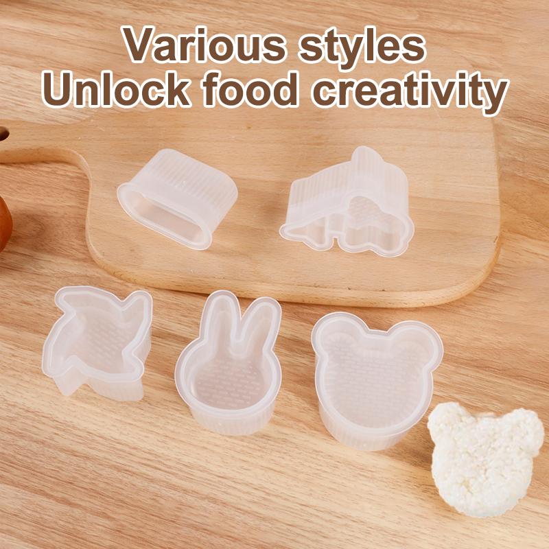 Cartoon Shape Rice Ball Set Sushi Roll Sushi Mold Rice Ball Rice Ball Bento Press Mold Japanese Diy Tools Kitchen Accessories