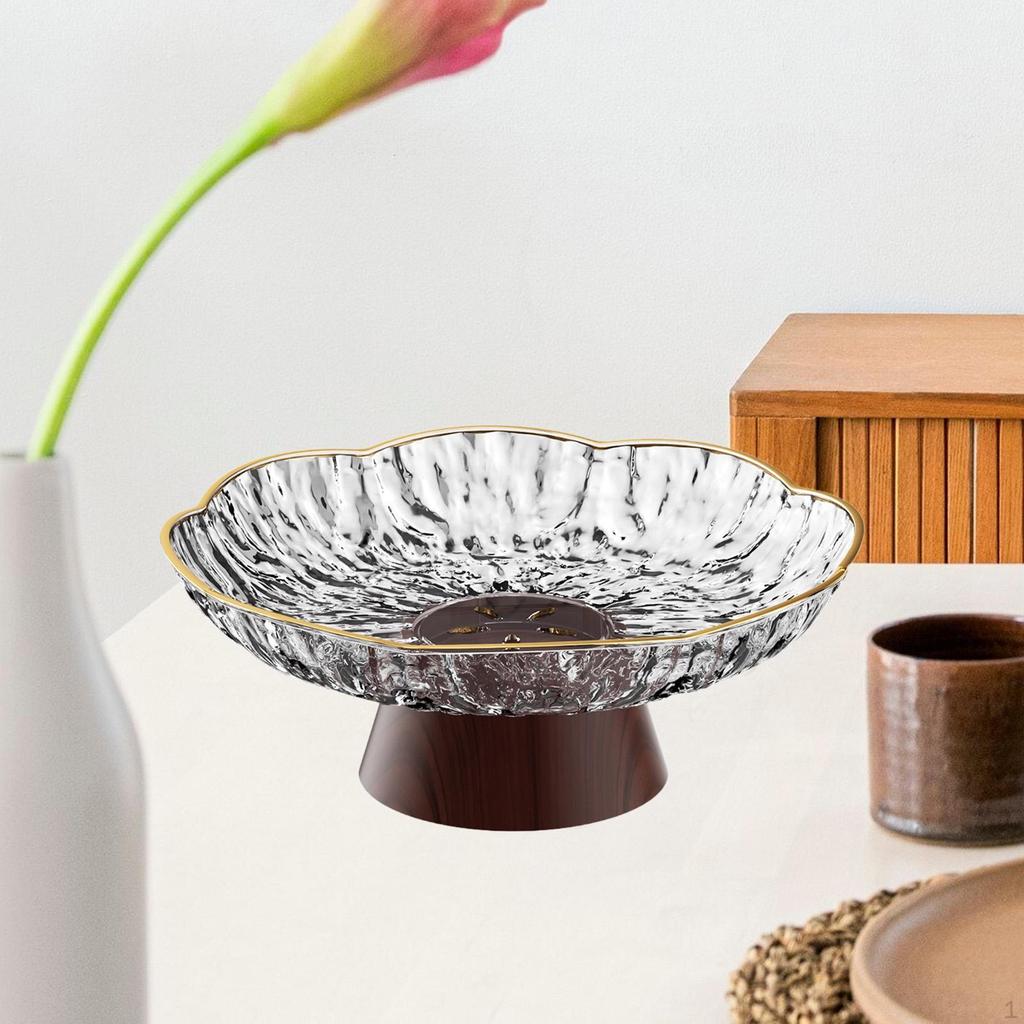 Decorative Pedestal Bowl Food Vegetable Holder Fruit Basket Storage Tray for Hotel