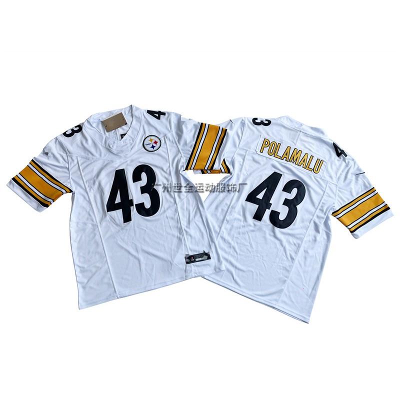 Pittsburgh Steelers Camiseta de Fan Legacy para Hombre Mezcla de Algodón Bordada Uniforme de Fútbol Rugby Deportes