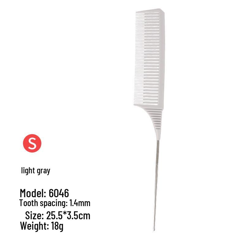 Barber Shop Sectioning & Dyeing Highlight Comb Set - Steel Needle and Fine Teeth, Heat-Resistant, Pointed Tail
