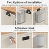 Mbillion Wall-Mounted Trash Can, 8L, with Lid, Airtight, Sliding Type, Silver