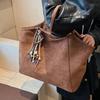Casual retro suede bag women's 2025 new large-capacity commuter shoulder bag slack portable tote bag