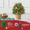 Artificial Pine Topiary Realistic Faux Pine Bushes Artificial Greenery with Spike Christmas Topiary for Home Indoor Front Porch Outdoor Decor