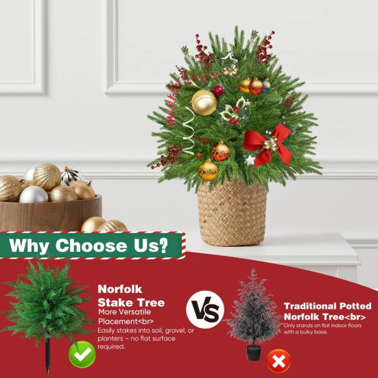 Artificial Pine Topiary Realistic Faux Pine Bushes Artificial Greenery with Spike Christmas Topiary