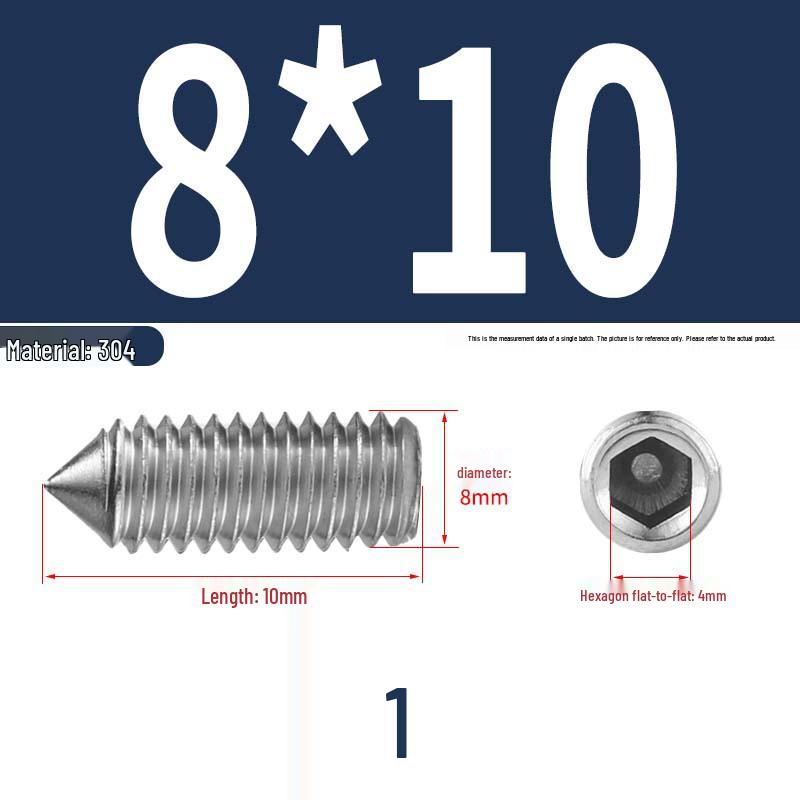 12.9 Edelstahl 304 Innensechskant Kegelspitze Gewindestift M2/M3