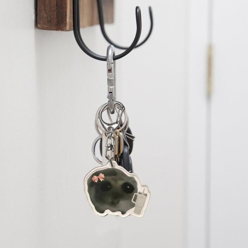 4 Pack Hamster Acrylic Keychain Fashion Bag Charm Stylish Bag Pendant Cartoon Key Rings Suitable for Bag and Keys