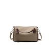 Versatile and simple top-grain cowhide women's bag, genuine leather Boston bag, shoulder and crossbody bag, textured pillow bag