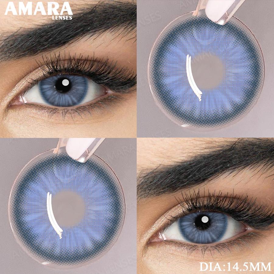 AMARA Colored Contacts Lenses Brown Eyes Natural Contacts Gray Beautiful Pupils Blue Eye Lens Yearly Green Beauty Makeup Lens