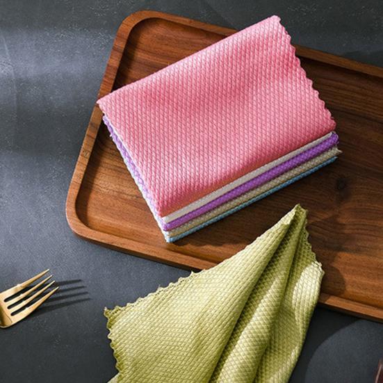 5/10Pcs Fish Scale Cleaning Cloth Superfine Fiber Rag Lint Free High Absorption Polishing Cloth Wet Dry Use Adsorption Rag