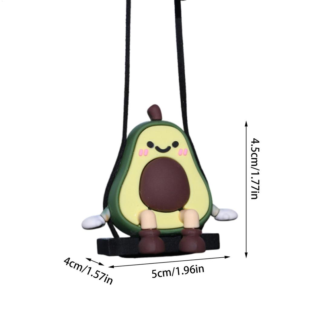 Car Rearview Mirror Decor Watermelon Durian Avocado Fruit Shape Ornament Cute Swing Car Pendant For Truck SUV Trailer Home