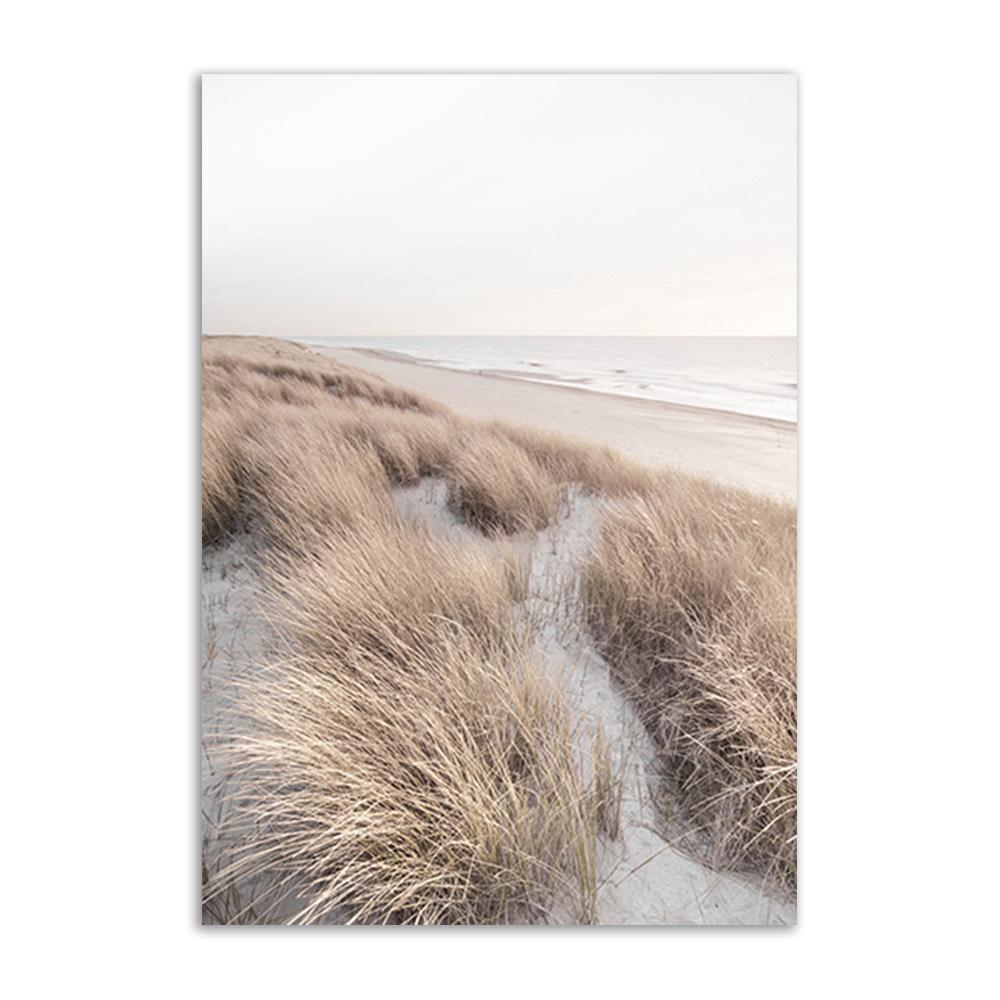 Nature Scenery Poster Canvas Painting Prints Reed Beach Pine Bird Magnolia Flower Nordic Wall Art Decoration Home Wall Art Decor