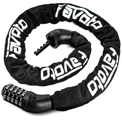 Favoto Bicycle Lock 8mm Thick Chain Chain Lock Dial Lock Dial No Key Required Changeable PIN Code Construction Lightweight 650g Durable ABS Resin