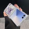 For Samsung Z Flip 7 6 5 4 Case Magnetic For Magsafe Blue and White Flowers Hinged Hard PC Folding Cover For Galaxy Z Flip7 Flip6 Flip5