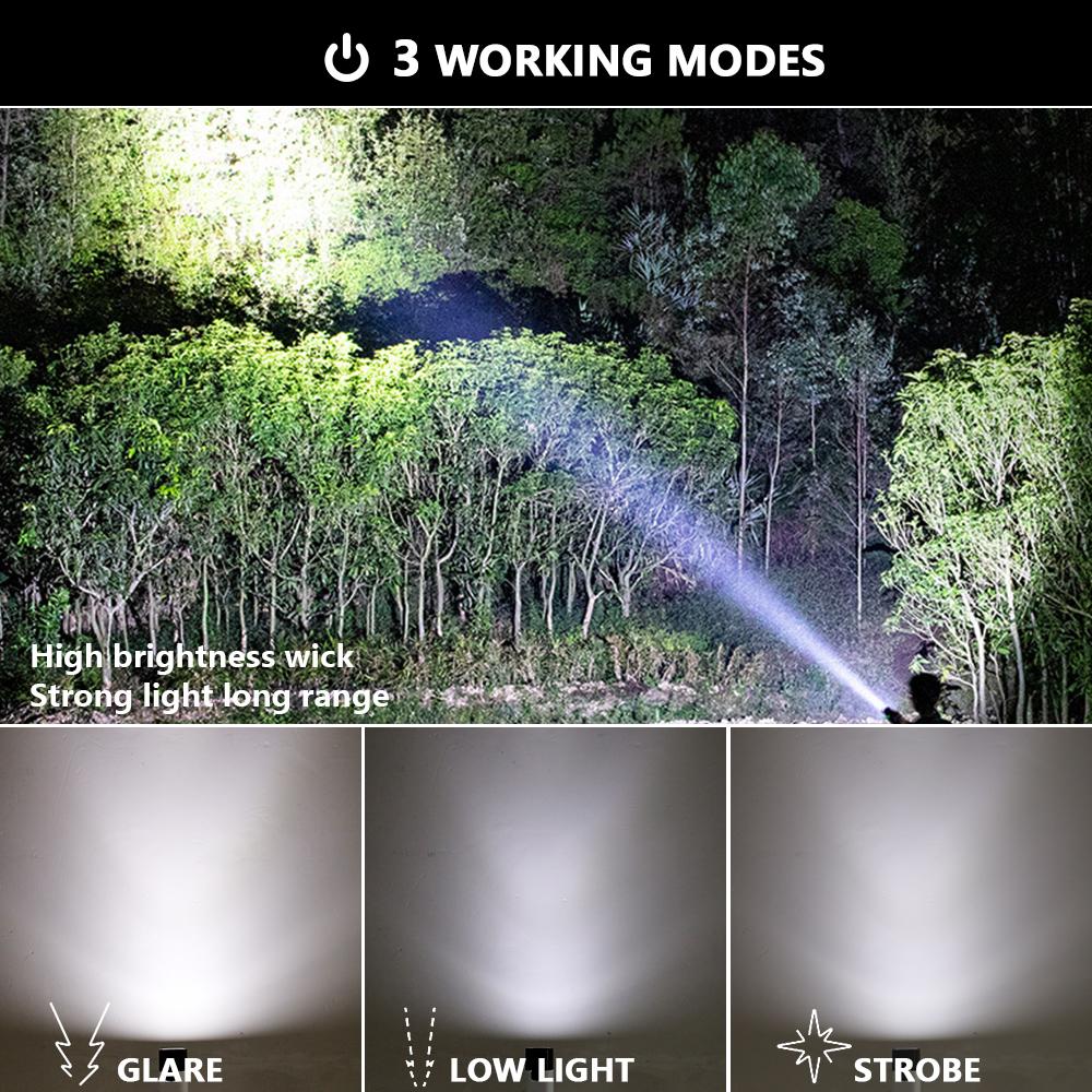 Mini USB Rechargeable LED Flashlight Super Bright Outdoor Waterproof Lighting Small White Flash Light Riding Camping Hunting