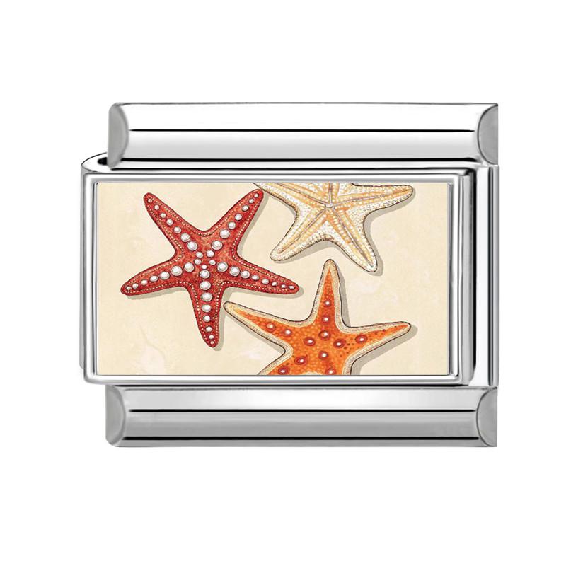 New Deep Sea Fish Ship Starfish Shell Crab Conch Italian Charm Links Fit 9MM Stainless Steel Bracelet Women Men DIY Making Gift