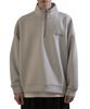 WEGO KEEPWARM BIG Pullover Oversized Korean Size Light Gray Half-Zip Sweatshirt, Unisex, Silhouette, Simple, Casual, Style, Warm, Gift, Spring/Winter,