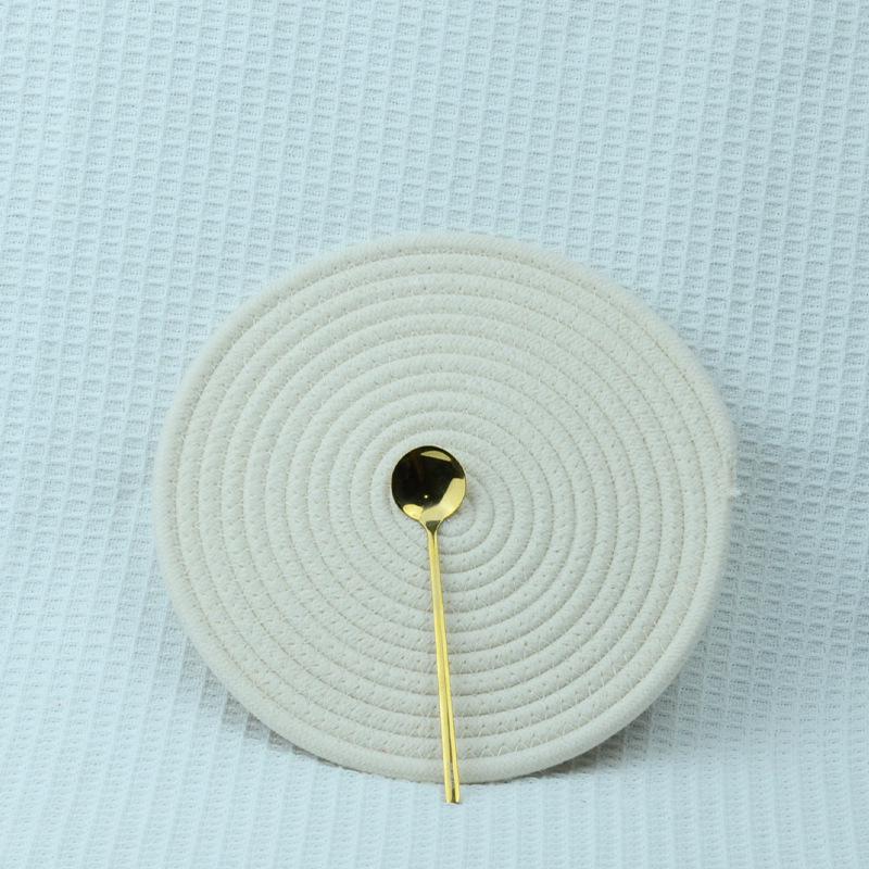 Nordic Insulated Round Cotton Woven Placemat and Coaster Set - Heat Resistant Dining Table Pad.