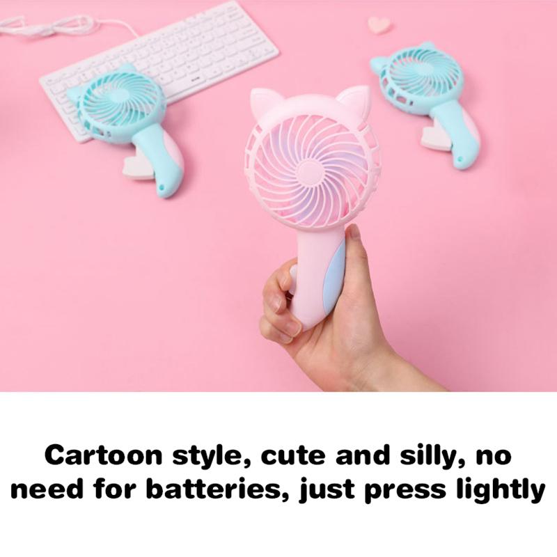 Manual Press Small Fan Hand Pressure Fan Personal Fan Handheld Cartoon Mini Portable Hand Fan For Kids Girls Women Man Outdoor
