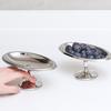 Silver Stainless Steel Fruit Plate Oval Vintage Silver Plate Afternoon Tea High-legged Tray Cake Plates Kitchen Organizer