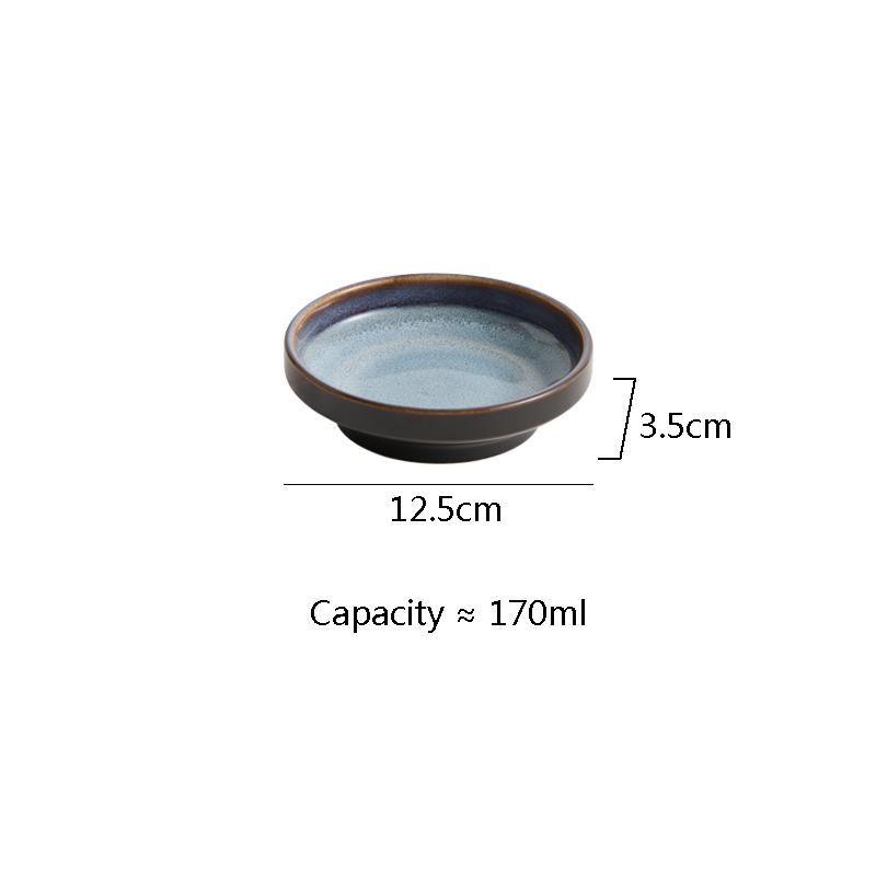 Kiln Changes High Footed Snack Plate Ceramic Dessert Plate Appetizer Plate Seasoning Dish Hotel Molecular Cuisine Tableware