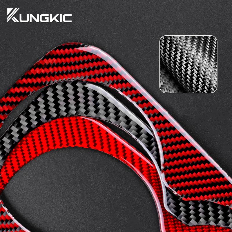 Real Soft Carbon Fiber For Dodge Durango 2018   Car Gear Shift Panel Transmission Console Cover Sticker Interior