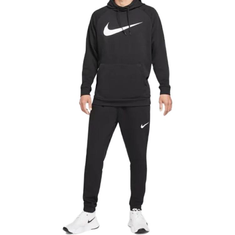 Nike Pantaloni Lunghi da Allenamento in Maglia Dri-Fit Uomo Fondo Nero CZ6380-010