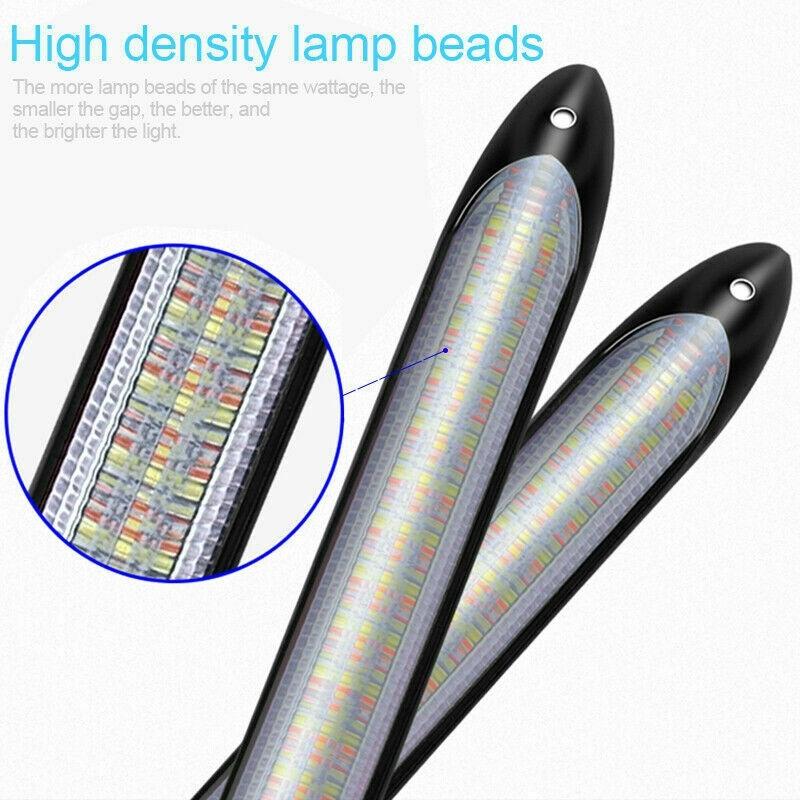 2X Универсальный Светодиодный Дневной Ходовой Огонь Белый ДХО Поворотник Противотуманная Фара Янтарный 12В чёрный